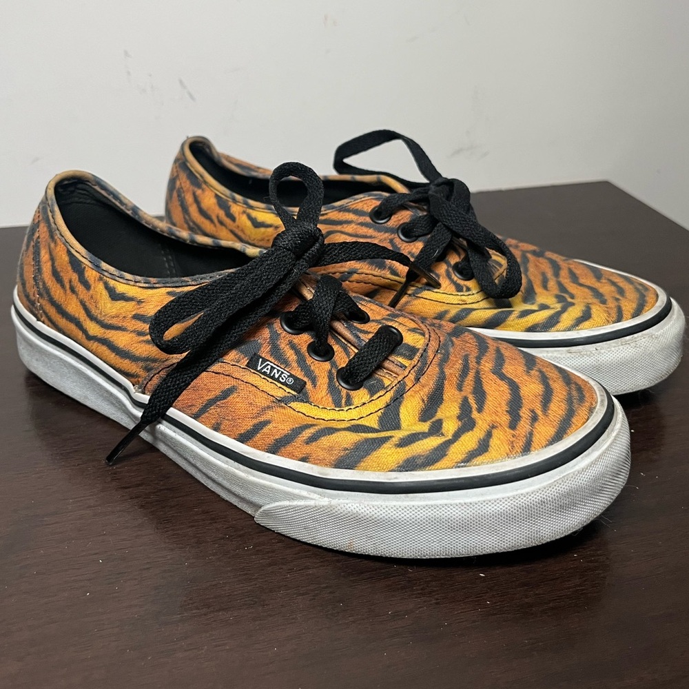 Vans Canvas Tiger Print Sneakers Slip on